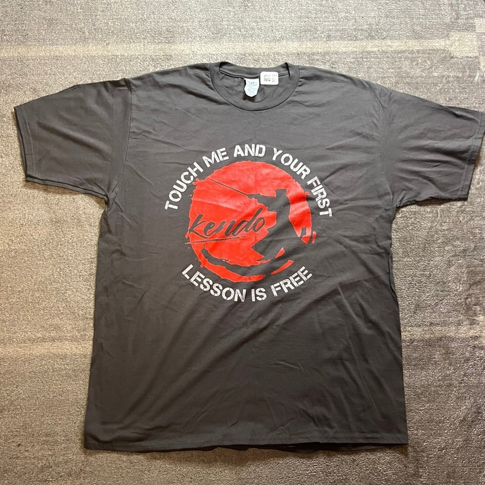 Port & Company Kendo Graphic Tee NWT Asphalt Gray Mens XL Samurai Martial Arts